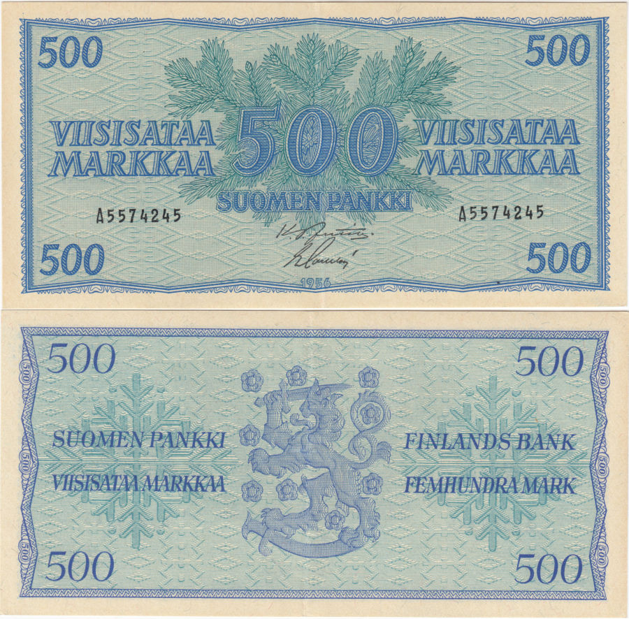 500 Markkaa 1956 A5574245 kl.8